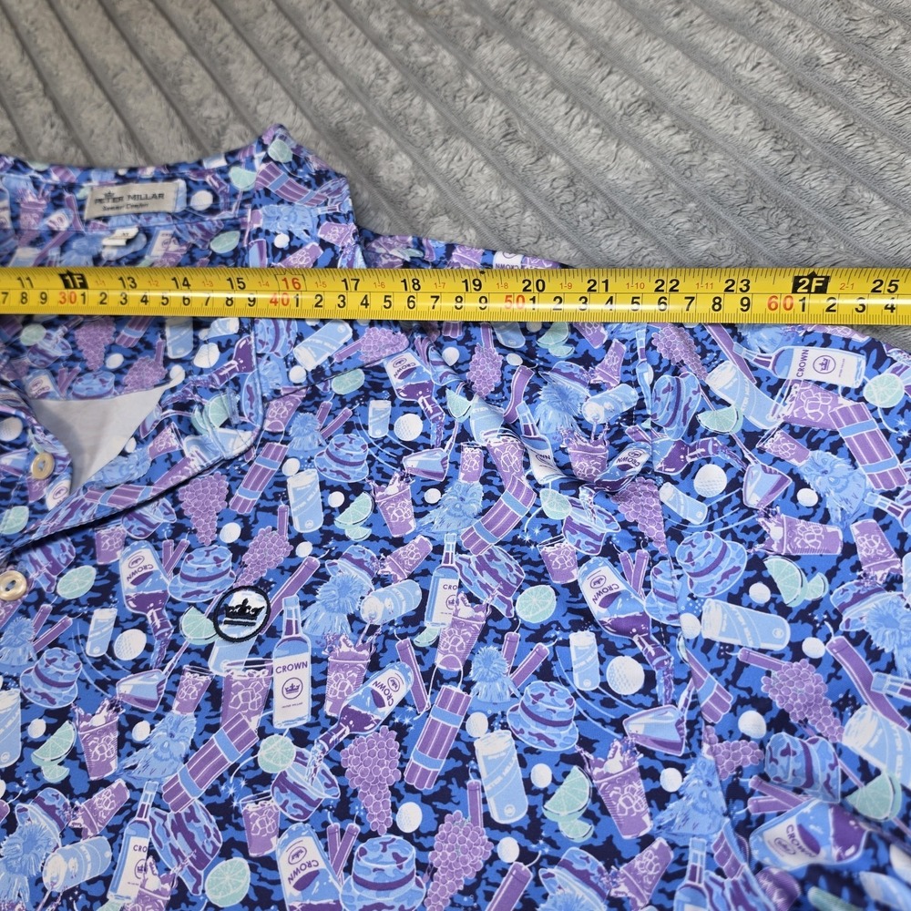 Peter Millar Caddyshack Print Golf Polo Shirt Mens XL Multicolor Short Sleeve - Picture 7 of 13